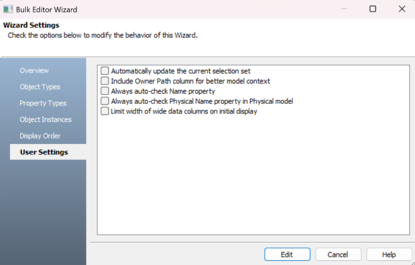 User Settings